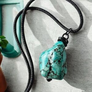 5 For $25💫Turquoise Magnesite Stone Chunk Nugget Pendant Necklace